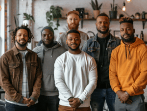 Dégradé masculin tendance avec transition soignée entre les longueurs