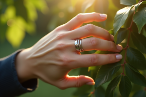 Bague de célibataire portée sur un doigt avec style et confiance