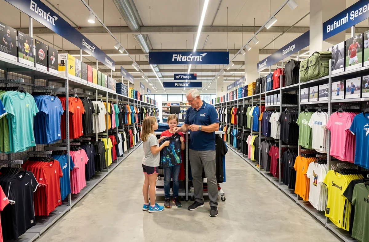 Rayon vêtements de sport spacieux de l'Intersport Besançon avec un large choix de textiles multisports